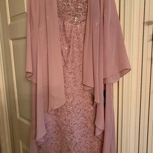 Ignite Evenings Embroidered Sequin Lace MOB Dress